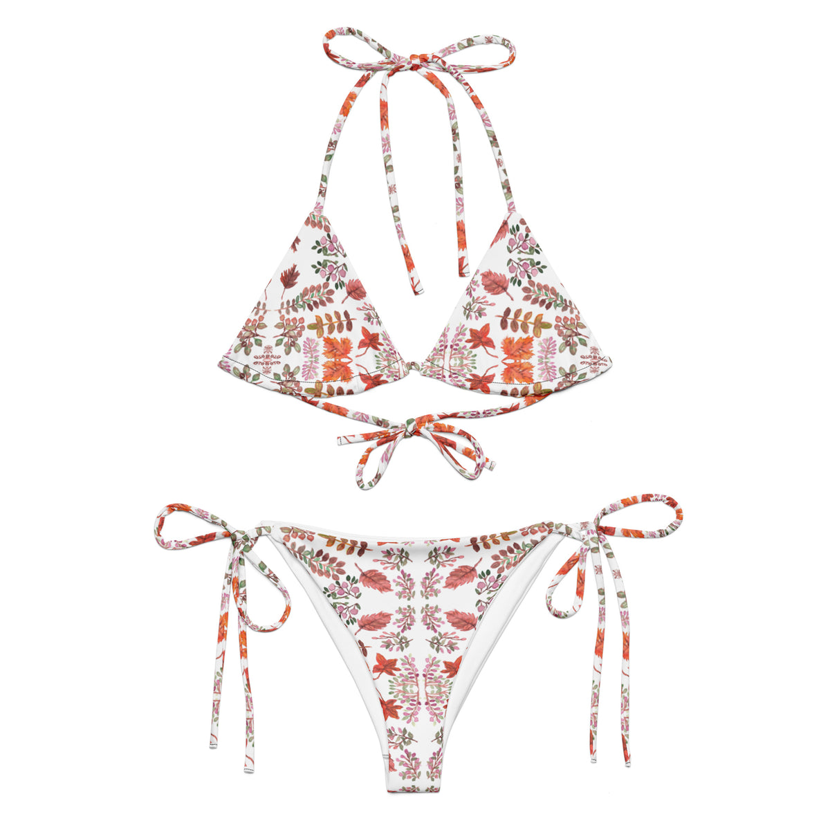 Flower Plaid - Triangle Two Piece Bikini Set for Girls 2-7