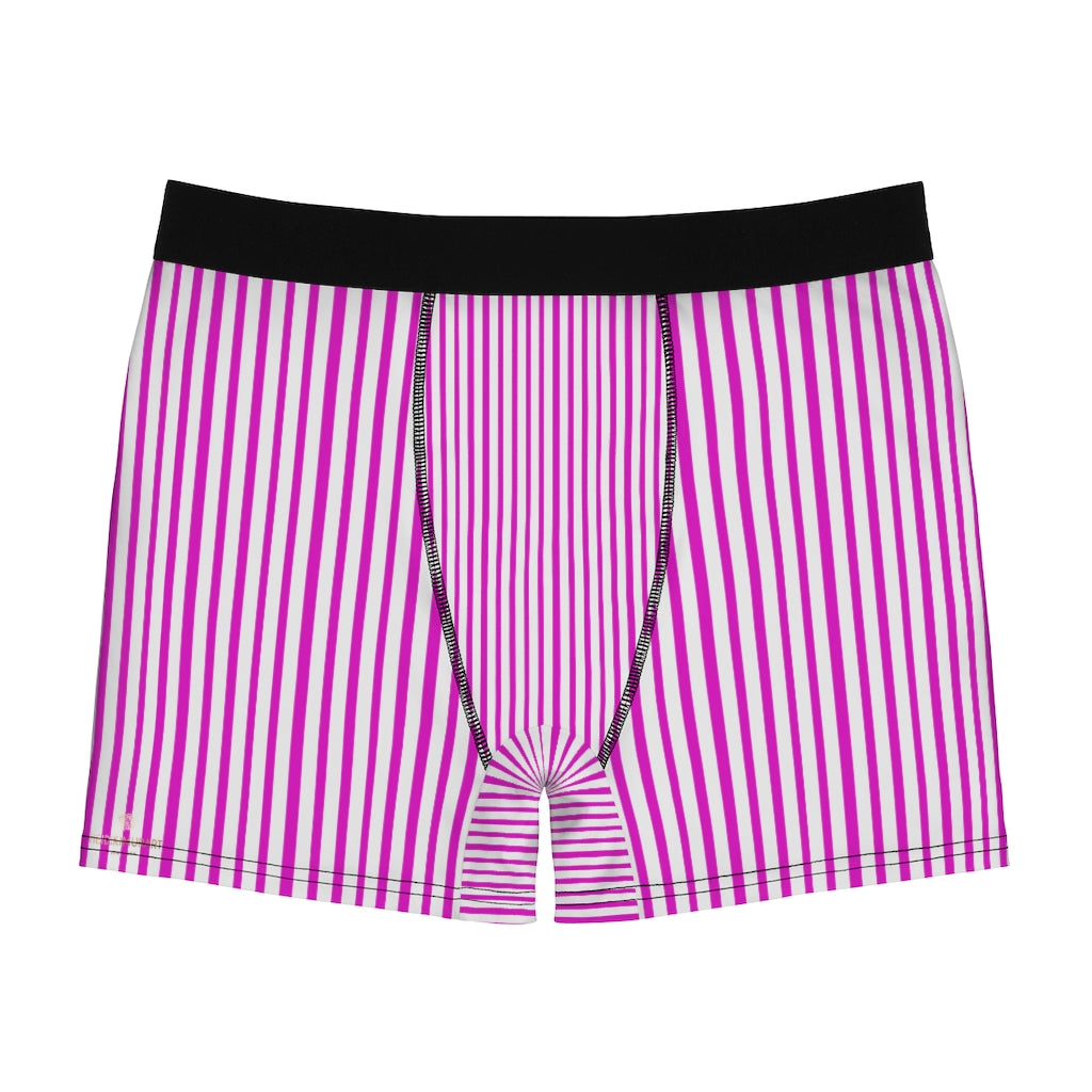 Pink & White Striped Printed Boxer Shorts