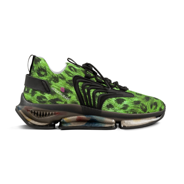 Green Leopard Print Men's Shoes, Best Comfy Animal Print Men's Mesh Sports Sneakers Shoes (US Size: 5-12)