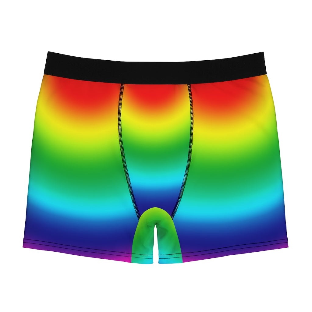 Colorful Rainbow Men's Boxer Briefs, Ombre Vibrant Gay Pride Sexy