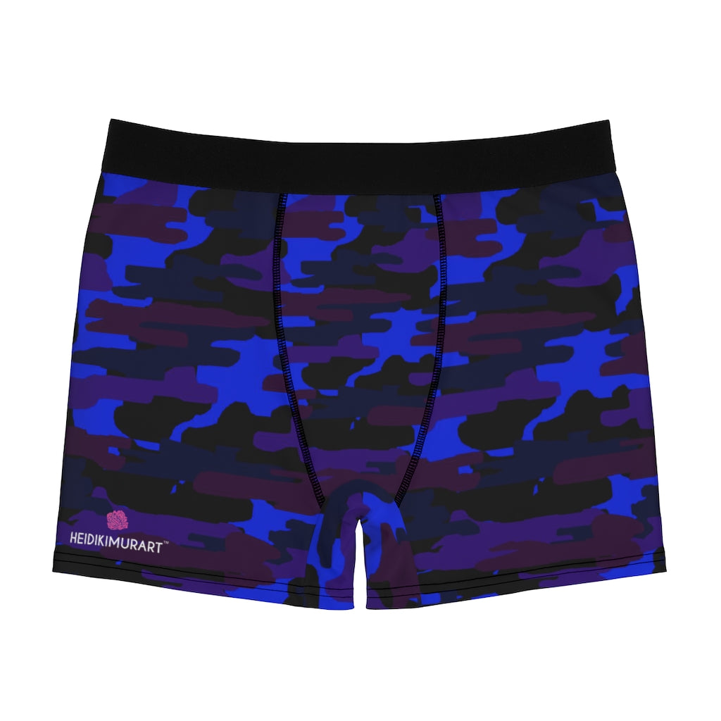 Purple Camo Men's Boxer Briefs, Dark Camouflage Army Military
