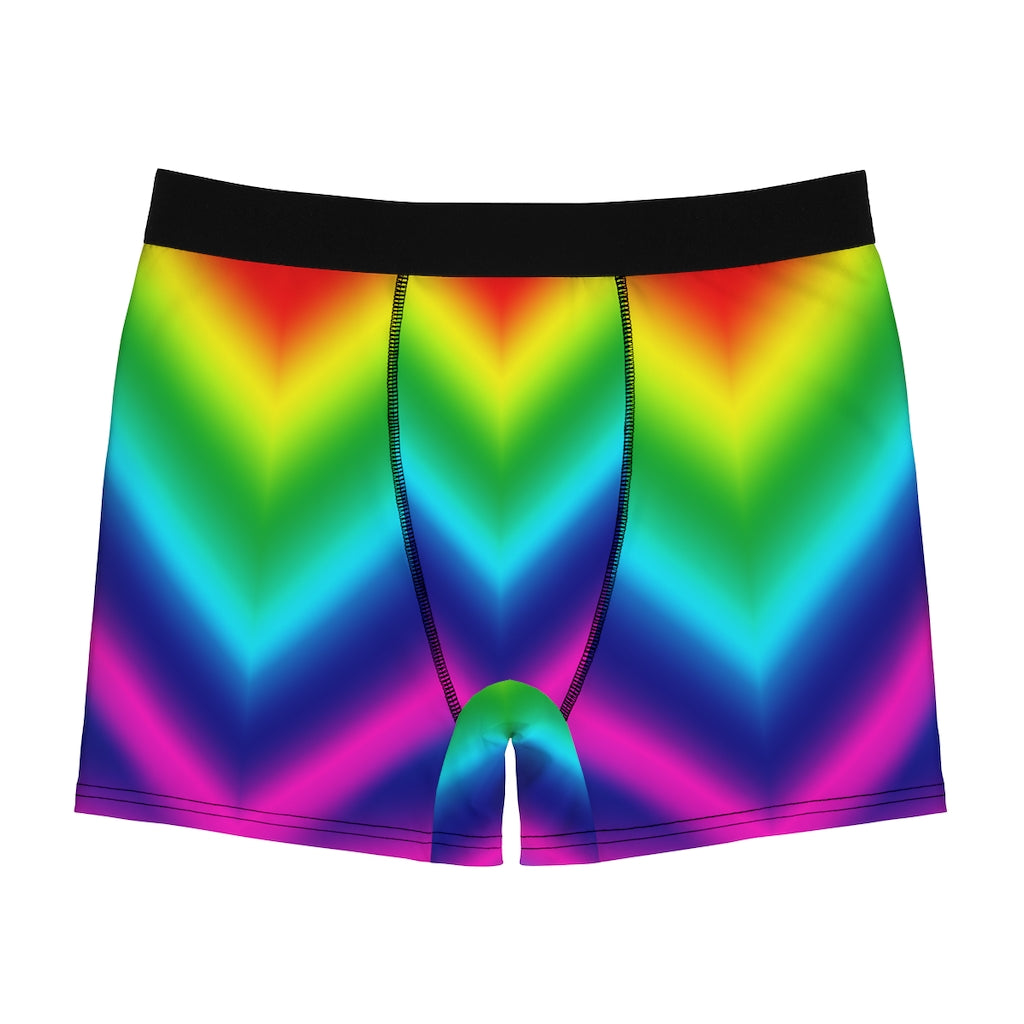 Colorful Rainbow Men's Boxer Briefs, Ombre Vibrant Gay Pride Sexy