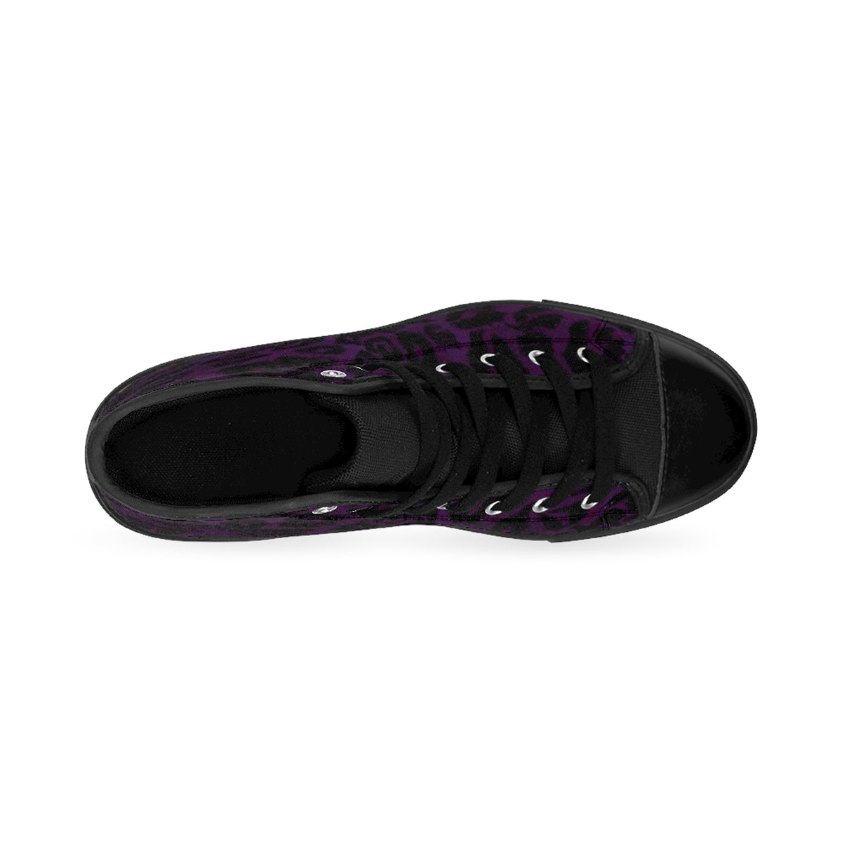 Purple And Black Cow Print Men's Sneakers