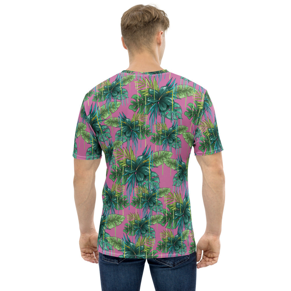 men's leaf print t shirt