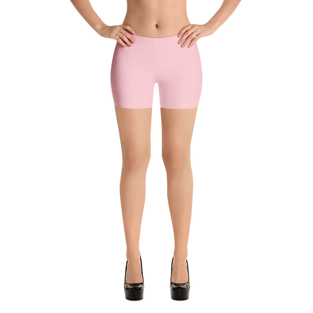 Pastel Pink Women's Shorts, Solid Color Light Pink Elastic Short