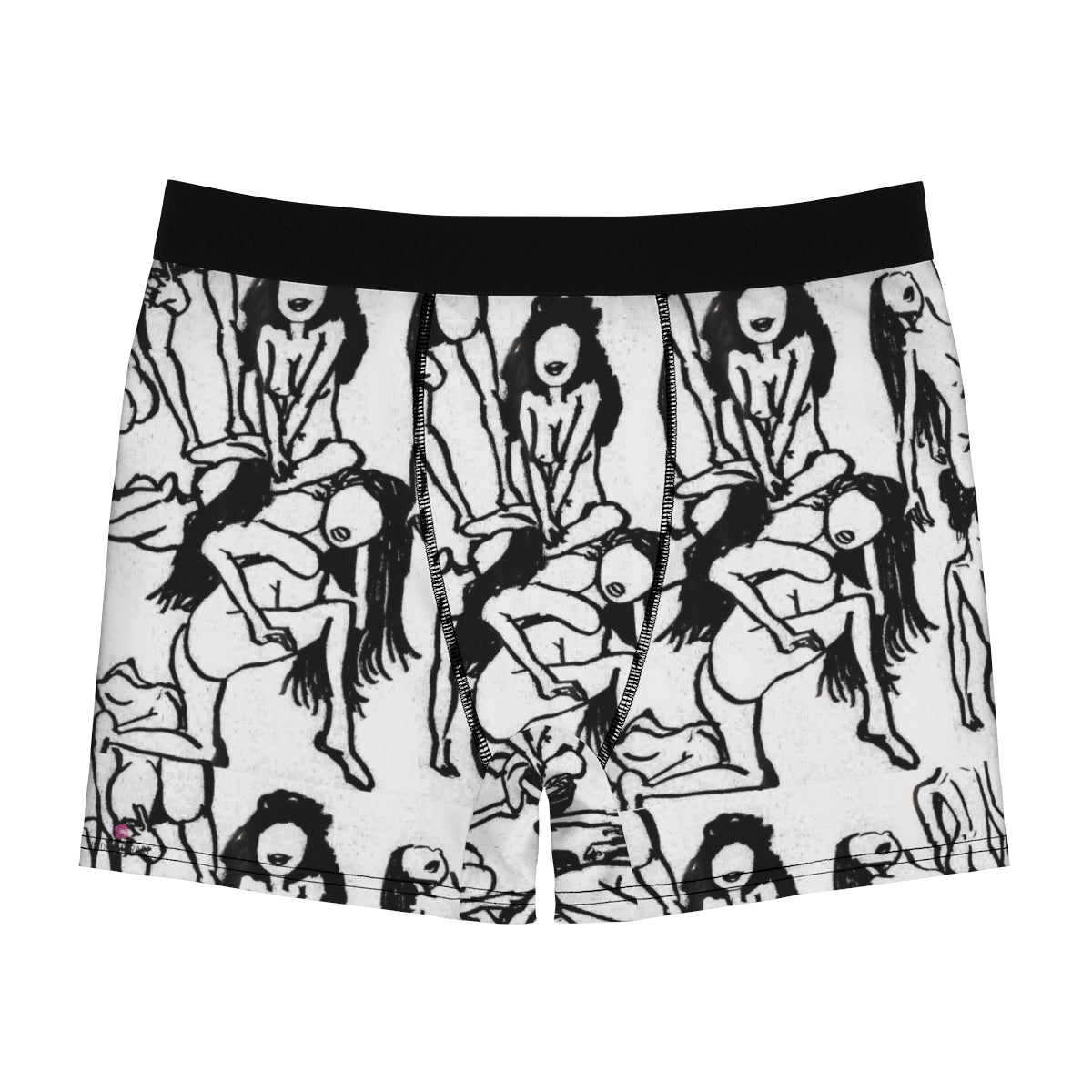 White Black Nude Art Underwear, Men's Boxer Briefs, Nude Art Print