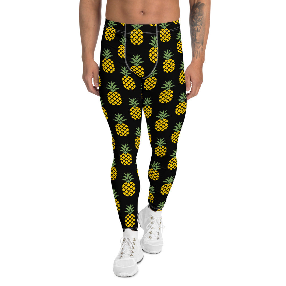 Pineapple Print Leggings, Yoga Leggings, Meggings, Colorful Tights