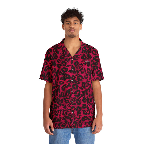 Pink Zebra Men's Shirt, Best  Animal Print Men's Hawaiian Shirt