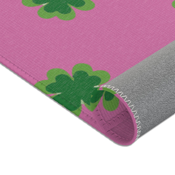 Pink Clover Leaf Area Rugs