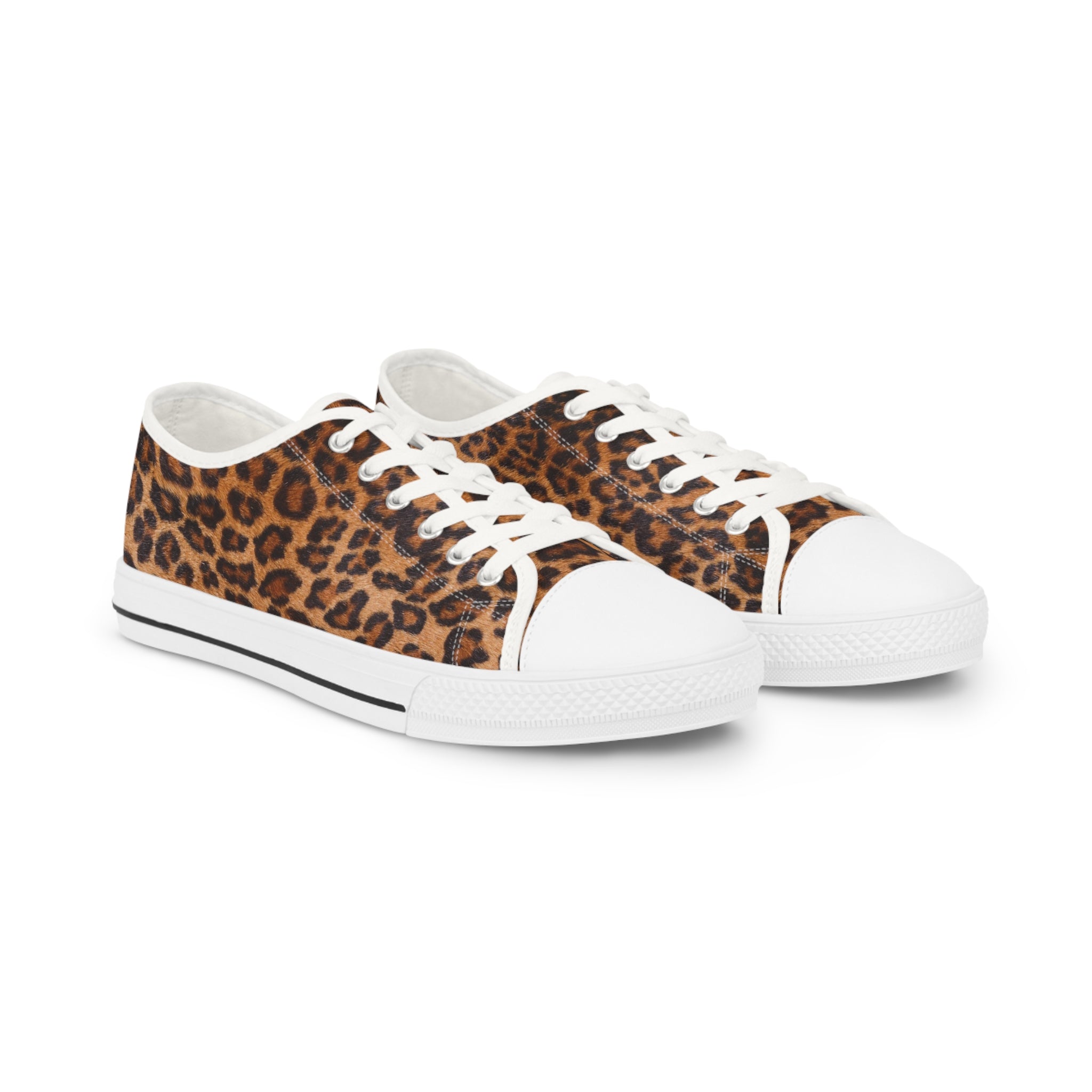 Brown Leopard Print Men's Sneakers, Leopard Animal Print Modern Minimalist Best Breathable Designer Men's Low Top Canvas Fashion Sneakers With Durable Rubber Outsoles and Shock-Absorbing Layer and Memory Foam Insoles (US Size: 5-14)