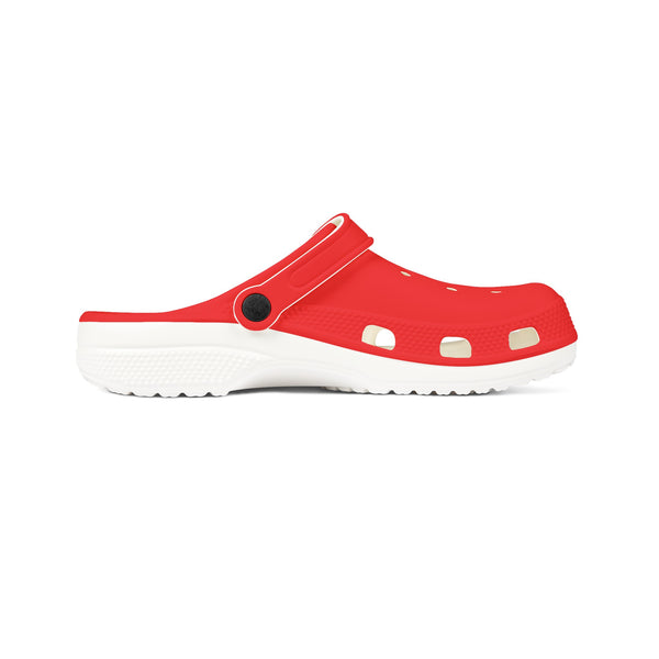 Red Solid Color Clogs, EVA Foam Unisex Clogs For Men or Women
