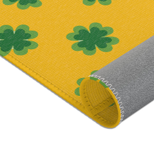 Yellow Clover Leaf Area Rugs