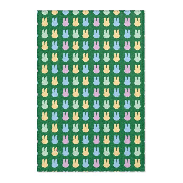 Green Bunny Rabbit Area Rugs