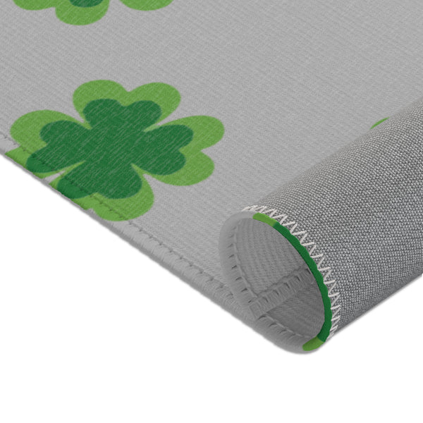 Grey Clover Leaf Area Rugs