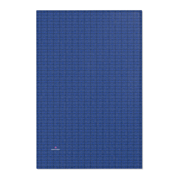 Blue Plaid Print Area Rugs
