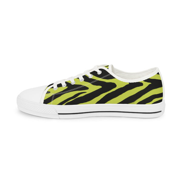 Yellow Zebra Print Men's Sneakers, Best Low Tops Designer Men's Low Top Sneakers (US Size: 5-14)