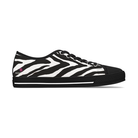 Best Zebra Striped Women's Sneakers, Zebra Striped Animal Print Modern Basic Essential Women's Low Top Sneakers Tennis Shoes, Canvas Fashion Sneakers With Durable Rubber Outsoles and Shock-Absorbing Layer and Memory Foam Insoles&nbsp;(US Size: 5.5-12)