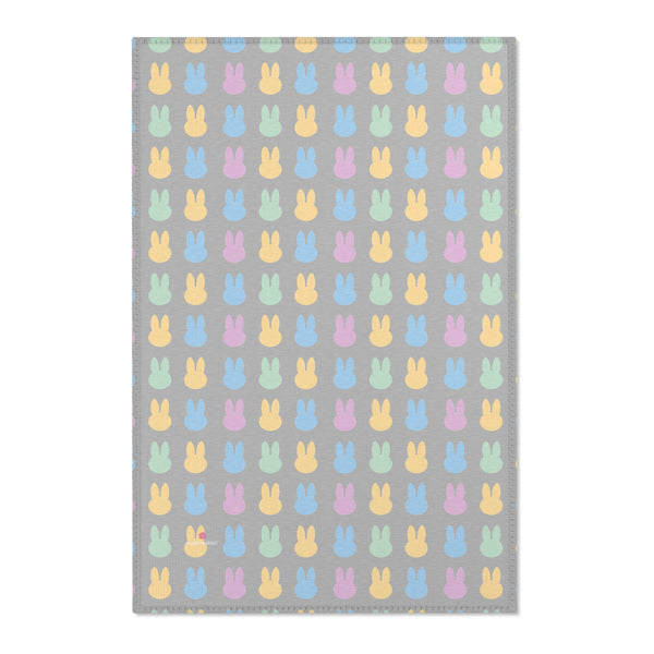Grey Bunny Rabbit Area Rugs
