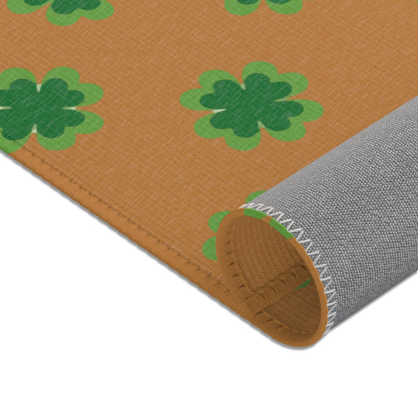 Brown Clover Leaf Area Rugs