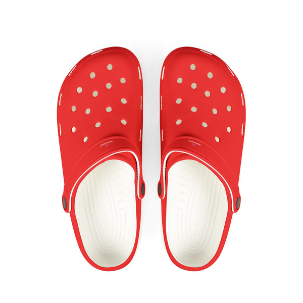 Red Solid Color Clogs, EVA Foam Unisex Clogs For Men or Women