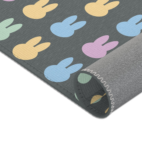 Dark Grey Bunny Area Rugs