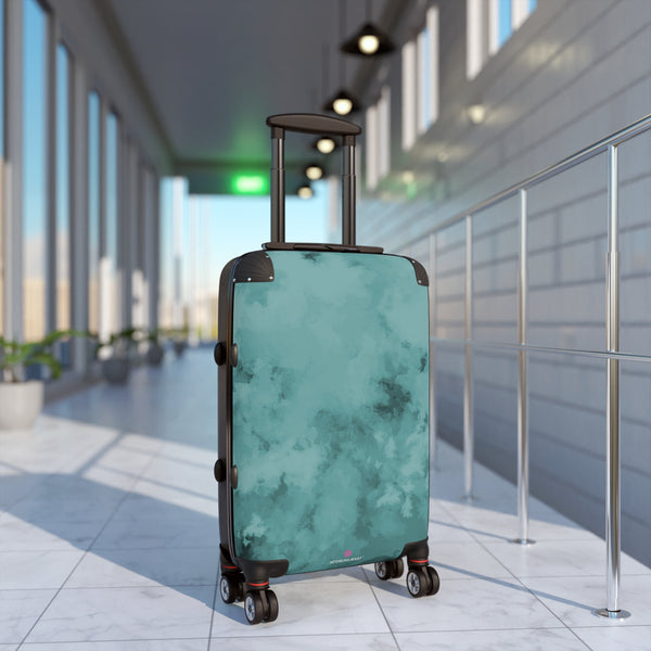 Blue Abstract Print Suitcase, Abstract Designer Suitcases, Travel Bag Suitcases