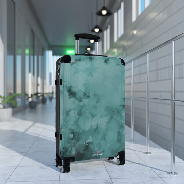 Blue Abstract Print Suitcases, Travel Bag Suitcases