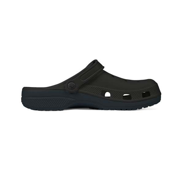 Black Solid Color Clogs, EVA Foam Unisex Clogs For Men or Women