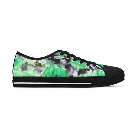 Blue Rose Floral Women's Sneakers, Floral Print Women's Low Top Sneakers Tennis Shoes, Canvas Fashion Sneakers With Durable Rubber Outsoles and Shock-Absorbing Layer and Memory Foam Insoles&nbsp;(US Size: 5.5-12)