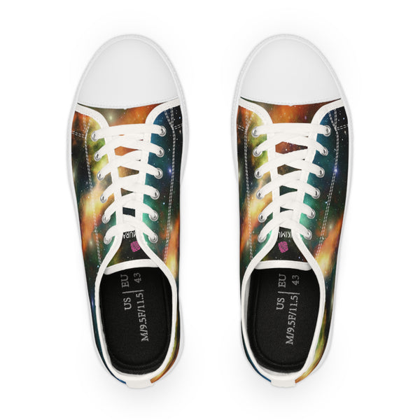 Colorful Galaxy Print Men's Sneakers, Best Low Tops, Best Designer Men's Low Top Sneakers