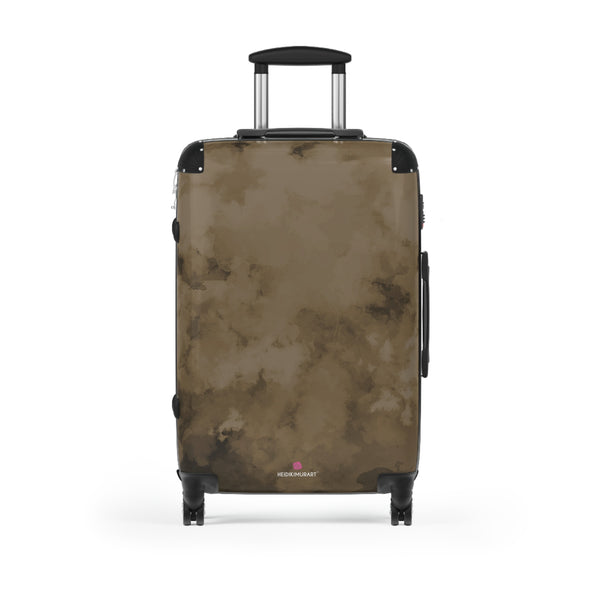 Brown Abstract Print Designer Suitcases,  Travel Bag Suitcases