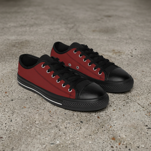 Brick Reddish Brown Women's Shoes, Solid Brown Color Low Top Tennis Shoes Women's Sneakers (US Size: 6-12)