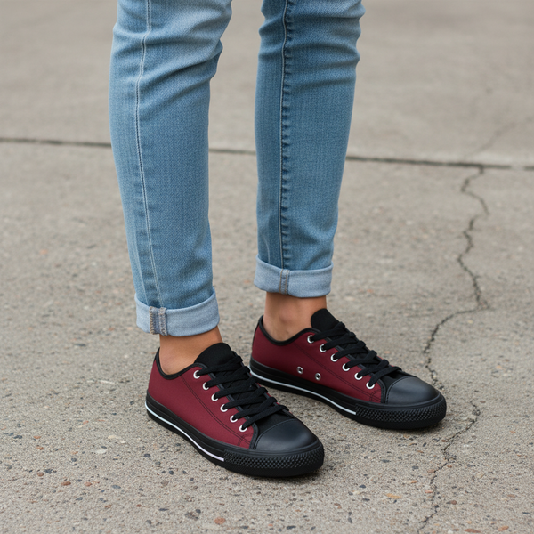 Brick Reddish Brown Women's Shoes, Solid Brown Color&nbsp;Print Designer Low Top Fashion Tennis Shoes Women's Sneakers Footwear Streetwear Lightweight Low Top Shoes (US Size: 6-12)
