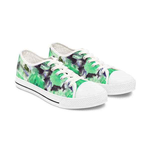 Blue Rose Floral Women's Sneakers, Floral Print Women's Low Top Sneakers Tennis Shoes, Canvas Fashion Sneakers With Durable Rubber Outsoles and Shock-Absorbing Layer and Memory Foam Insoles&nbsp;(US Size: 5.5-12)