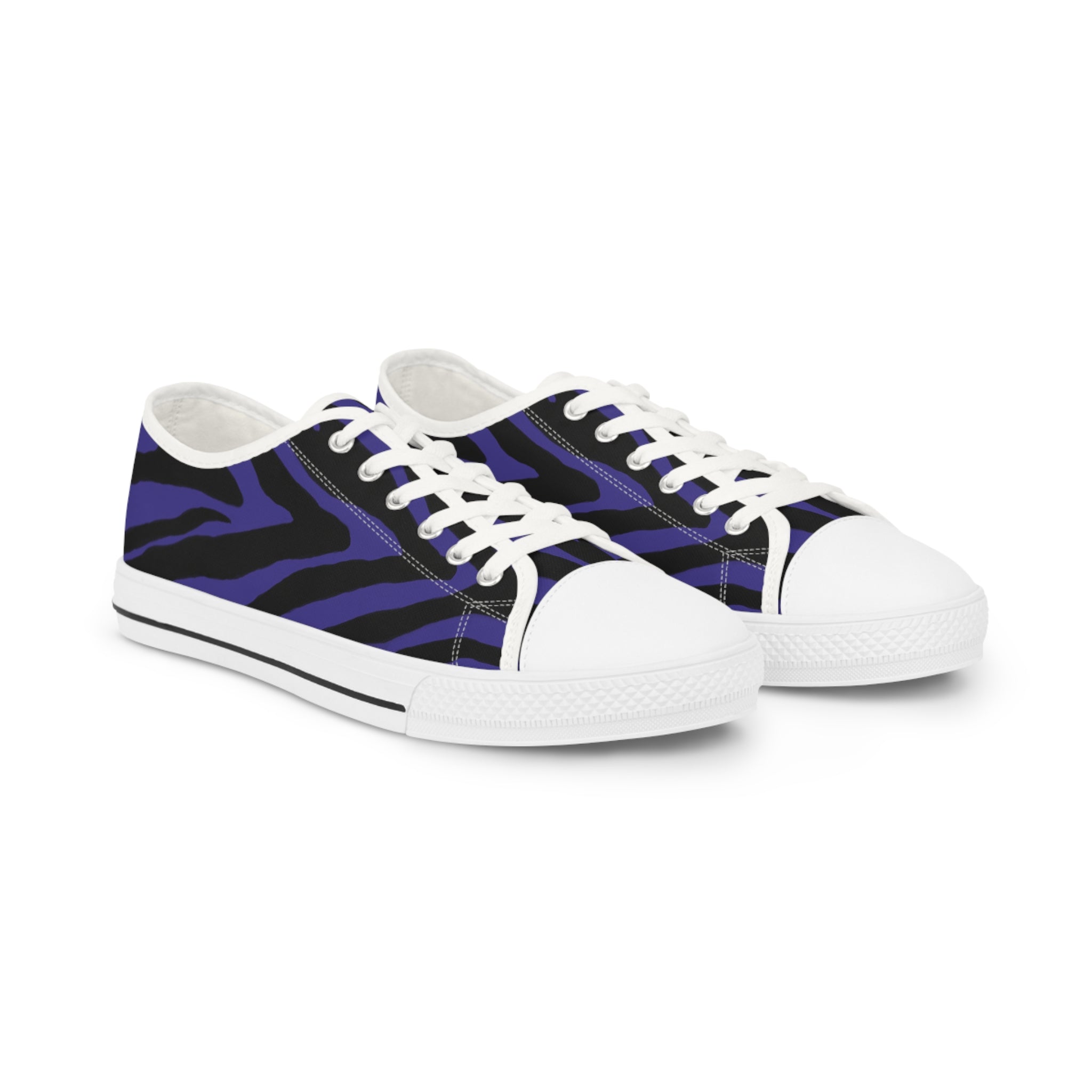 Purple Zebra Print Men's Sneakers, Purple and Black Zebra Striped Animal Print Modern Minimalist Best Breathable Designer Men's Low Top Canvas Fashion Sneakers With Durable Rubber Outsoles and Shock-Absorbing Layer and Memory Foam Insoles (US Size: 5-14)