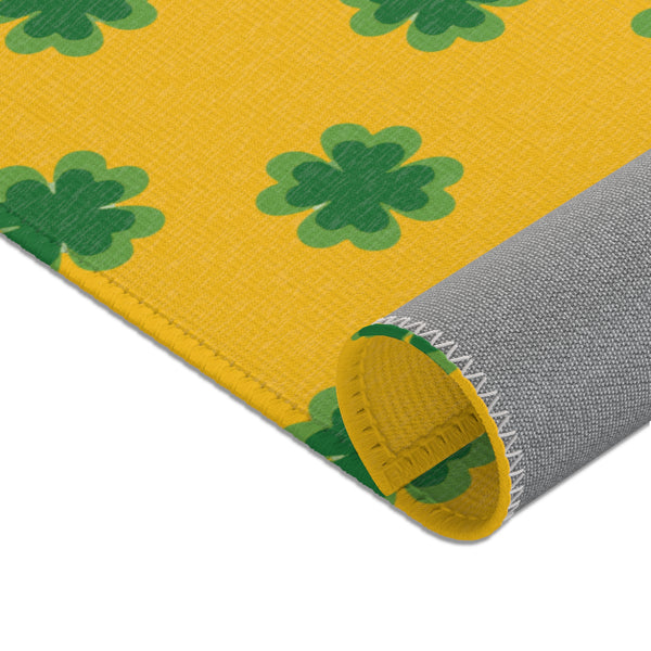 Yellow Clover Leaf Area Rugs