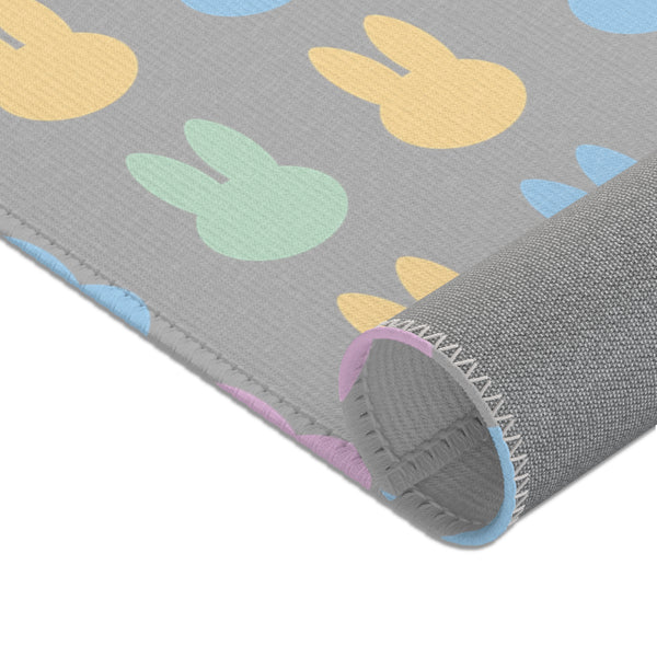 Grey Bunny Rabbit Area Rugs