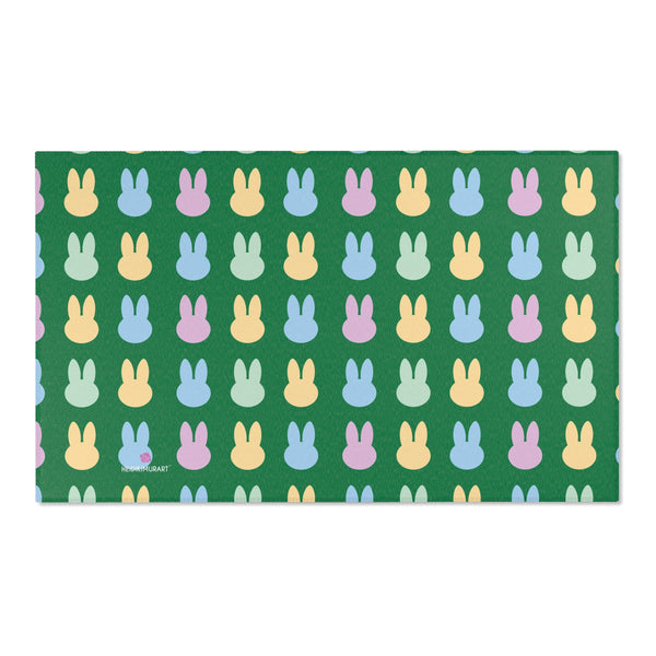 Green Bunny Rabbit Area Rugs
