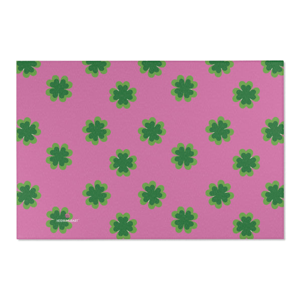 Pink Clover Leaf Area Rugs