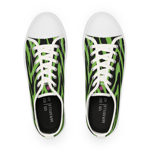 Green Zebra Print Men's Sneakers, Best Low Tops, Best Designer Men's Low Top Sneakers (US Size: 5-14)