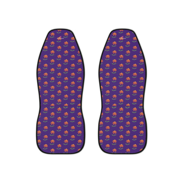 Purple Daisies Car Seat Covers, Purple Daisies Floral Print 2-Pcs Set (48.03" × 18.50") Polyester Car Seat Covers, Best Car Accessories Essential Premium Quality Best Soft Luxury Car Seat&nbsp;- 2 Pack For Your Car Seat Protection, Car Seat Protectors, Designer Car Seat Accessories, Pair of 2 Front Seat Covers, Custom Seat Covers, Luxury Car Seat Covers, Best Car Seat Covers