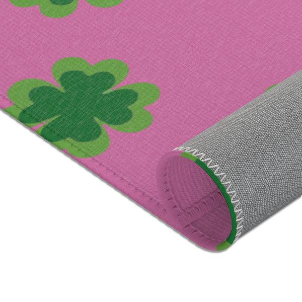Pink Clover Leaf Area Rugs