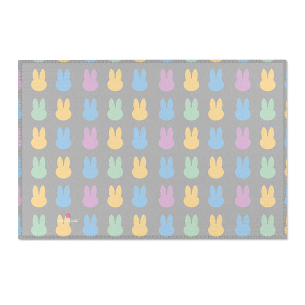 Grey Bunny Rabbit Area Rugs