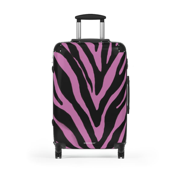 Pink Zebra Print Best Suitcases, Pink and Black Zebra Striped Animal Print Designer Suitcase Luggage (Small, Medium, Large)&nbsp;Unique Cute Spacious Versatile and Lightweight Carry-On or Checked In Suitcase, Best Personal Superior Designer Adult's Travel Bag Custom Luggage - Gift For Him or Her - Printed in&nbsp; Canada