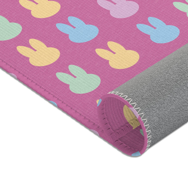 Pink Bunny Rabbit Area Rugs