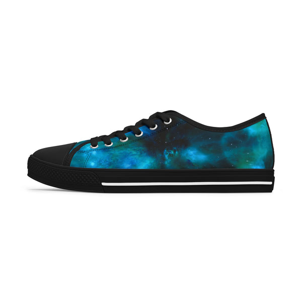 Blue Galaxy Space Women's Sneakers, Galaxy Print Women's Low Top Sneakers Tennis Shoes, Canvas Fashion Sneakers With Durable Rubber Outsoles and Shock-Absorbing Layer and Memory Foam Insoles&nbsp;(US Size: 5.5-12)