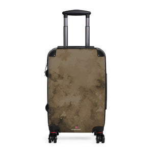 Brown Abstract Print Suitcase, Abstract Designer Suitcases, Travel Bag Suitcases