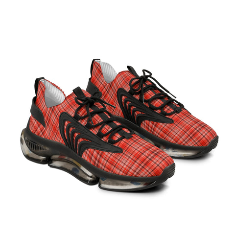 Red Plaid Men's Mesh Sneakers, Red Plaid Classic Print Best Comfy Men's Mesh-Knit Designer Premium Laced Up Breathable Comfy Sports Sneakers Shoes (US Size: 5-12) Mesh Athletic&nbsp;Shoes, Mens Mesh Shoes,&nbsp;Mesh Shoes Men,&nbsp;Men's Classic Low Top Mesh Sneaker, Men's Breathable Mesh Shoes, Mesh Sneakers Casual Shoes&nbsp;