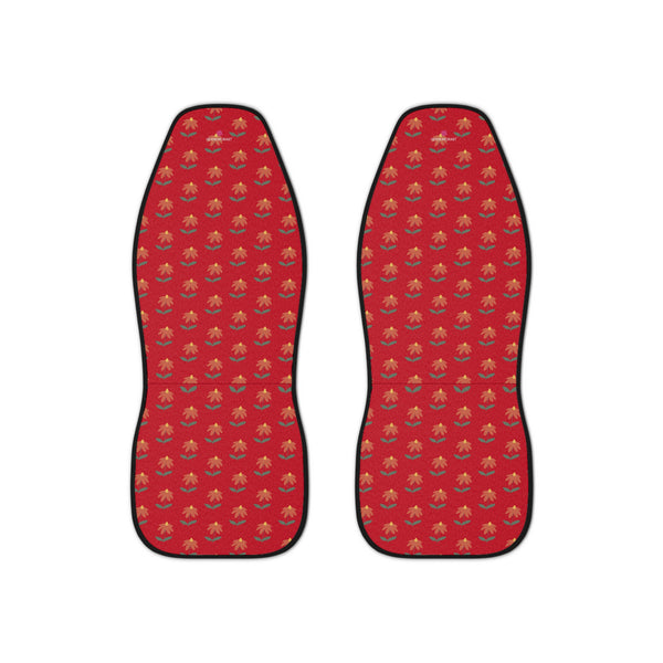 Red Daisies Car Seat Covers, Red Daisies Floral Print 2-Pcs Set (48.03" × 18.50") Polyester Car Seat Covers, Best Car Accessories Essential Premium Quality Best Soft Luxury Car Seat&nbsp;- 2 Pack For Your Car Seat Protection, Car Seat Protectors, Designer Car Seat Accessories, Pair of 2 Front Seat Covers, Custom Seat Covers, Luxury Car Seat Covers, Best Car Seat Covers