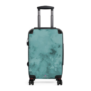 Blue Abstract Print Suitcase, Abstract Designer Suitcases, Travel Bag Suitcases